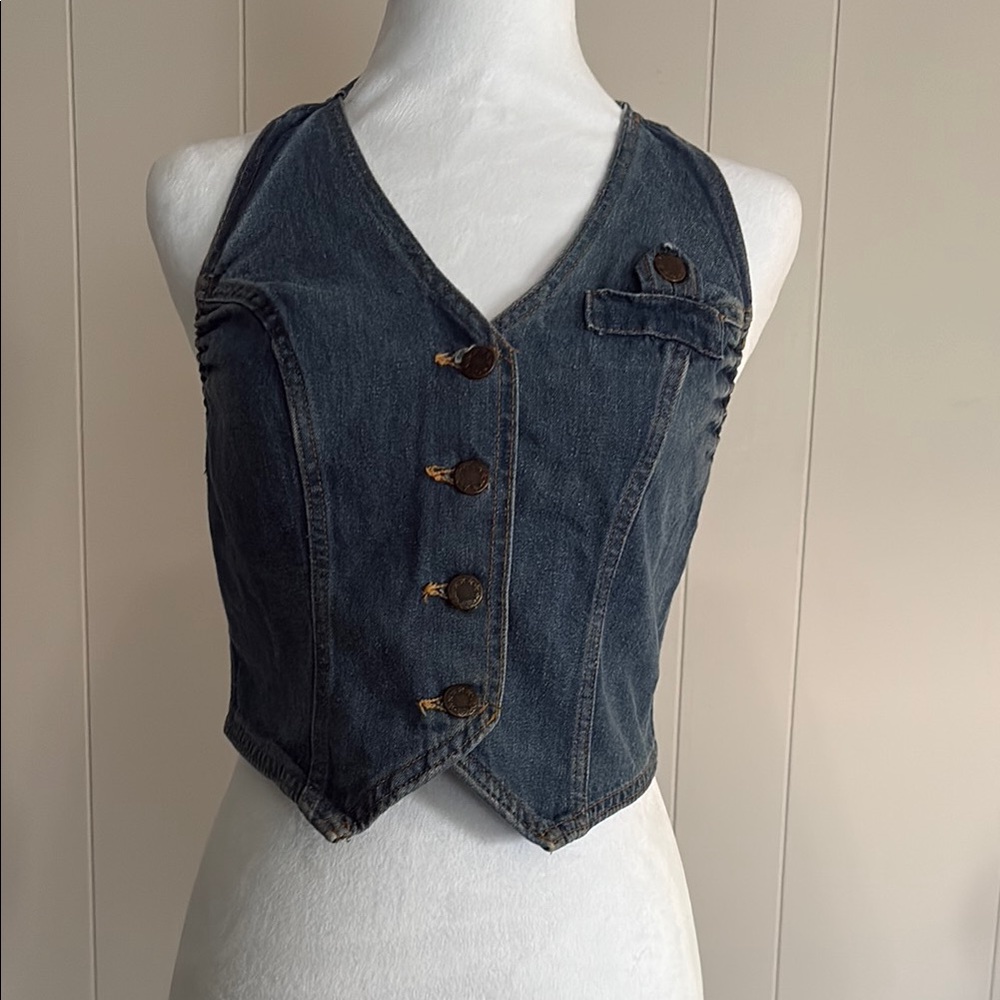 Vintage 1970s denim halter top